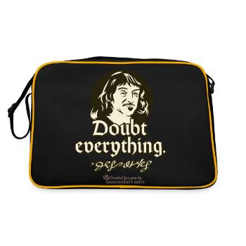 Descartes Quote Doubt everything - Retro Bag - black/gold - Back
