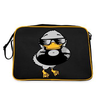 Record Party Ducklings Vinyle - Sac Retro - noir/or - Dos