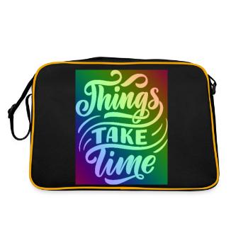colourful typography - Retro Bag - black/gold - Back