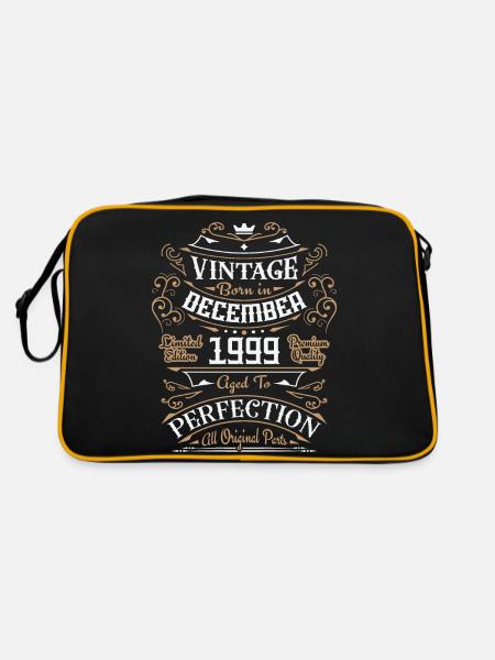 Vintage Décembre 1999, Rétro Cadeau D'anniversaire - Sac Retro - noir/or - Dos