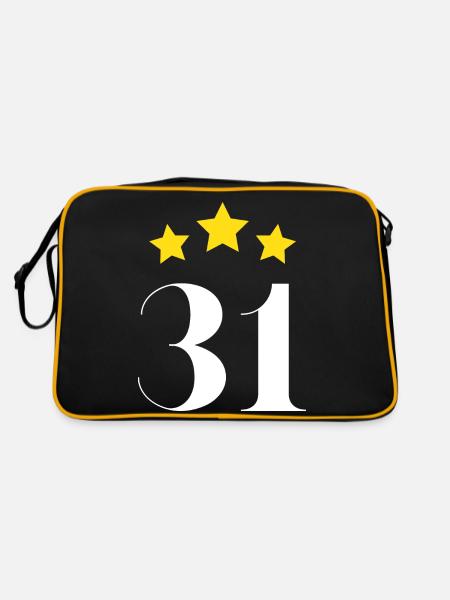 31e anniversaire étoilé - Sac Retro - noir/or - Dos