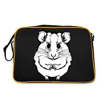 Hamster mignon animal rongeur animaux drôle animal 10 - Sac Retro - noir/or - Dos