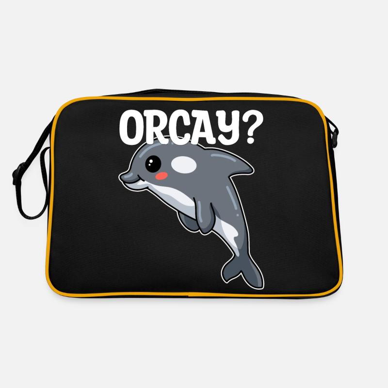 Orca Schwertwal Sprüche Geschenk Retro Tasche