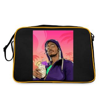 Guy on the Beach - Retro Bag - black/gold - Back