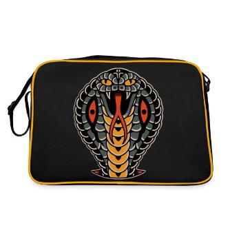 Old School Tattoo Style Cobra Snake - Retro Bag - black/gold - Back