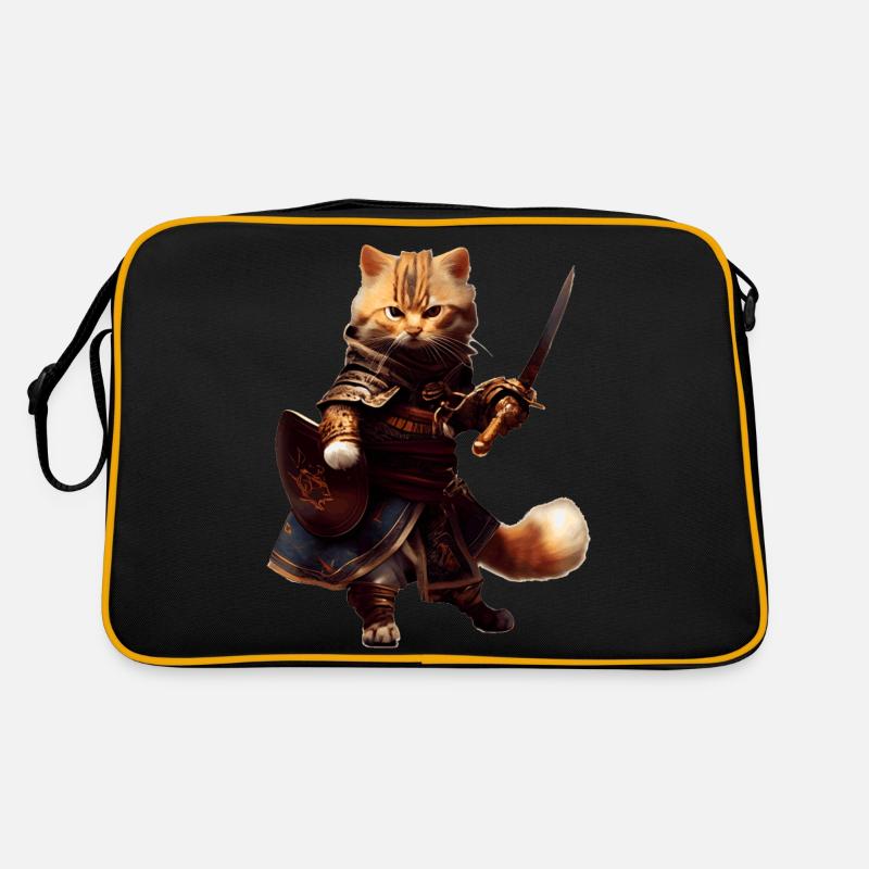 Cat with coat and sword as a brave pirate Retro Bag