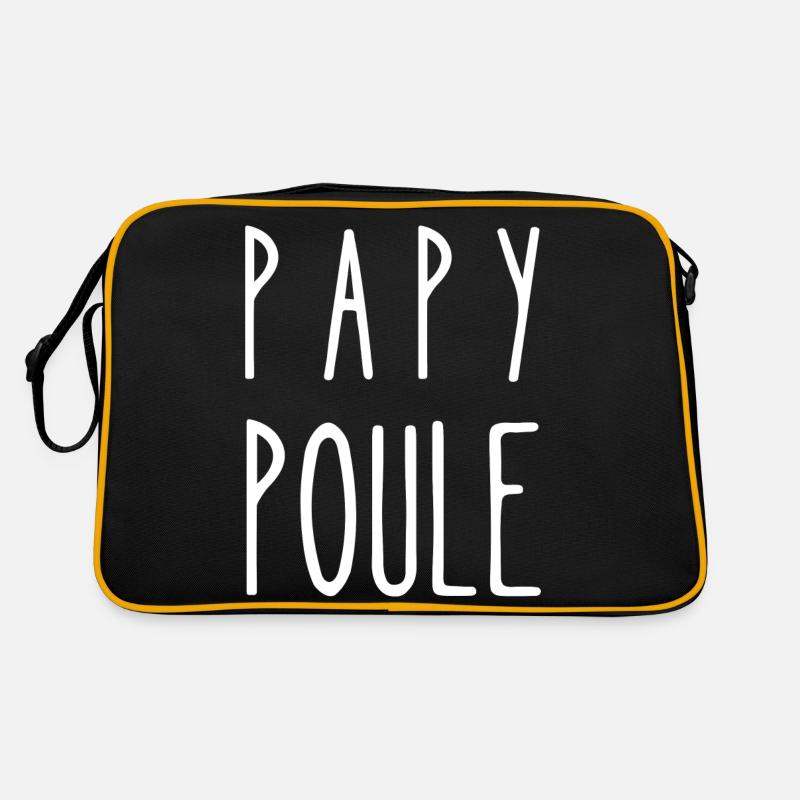 papy poule - Sac Retro - noir/or