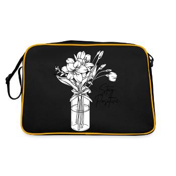 Stay Positive Flower - Retro Bag - black/gold - Back