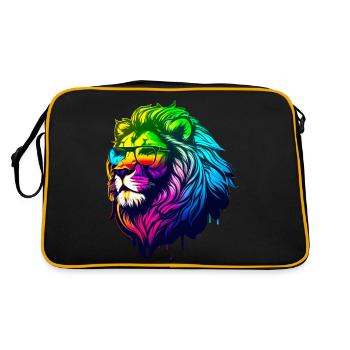Lion à lunette - Sac Retro - noir/or - Dos