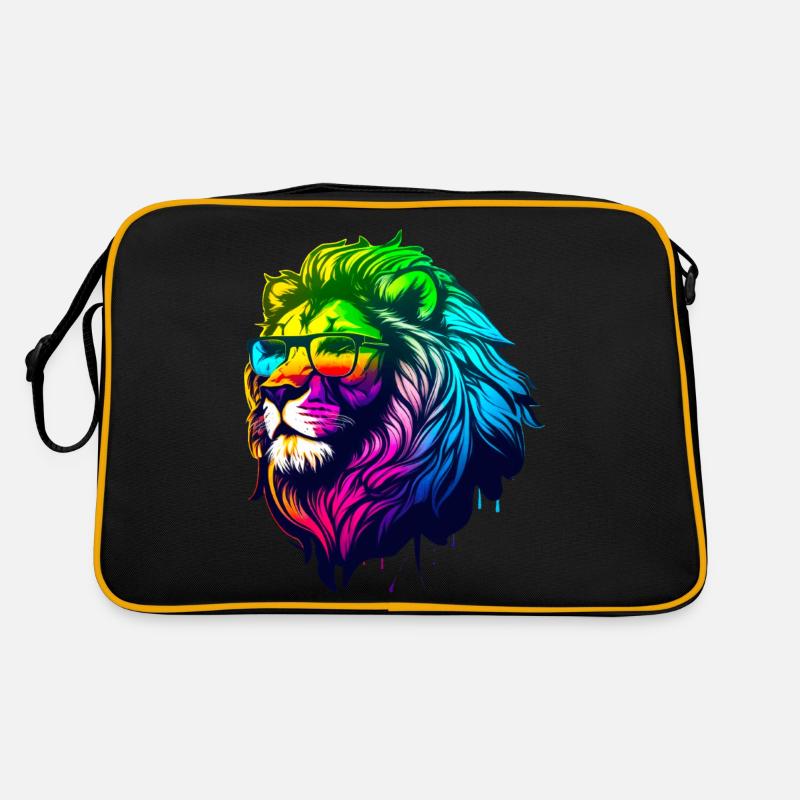 Brillen-Löwe Retro Tasche