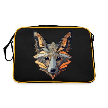 Abstrakte Kunst Fox - Retro Tasche - Schwarz/Gold - Hinten