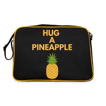 HUG A PINEAPPLE - Retro Bag - black/gold - Back