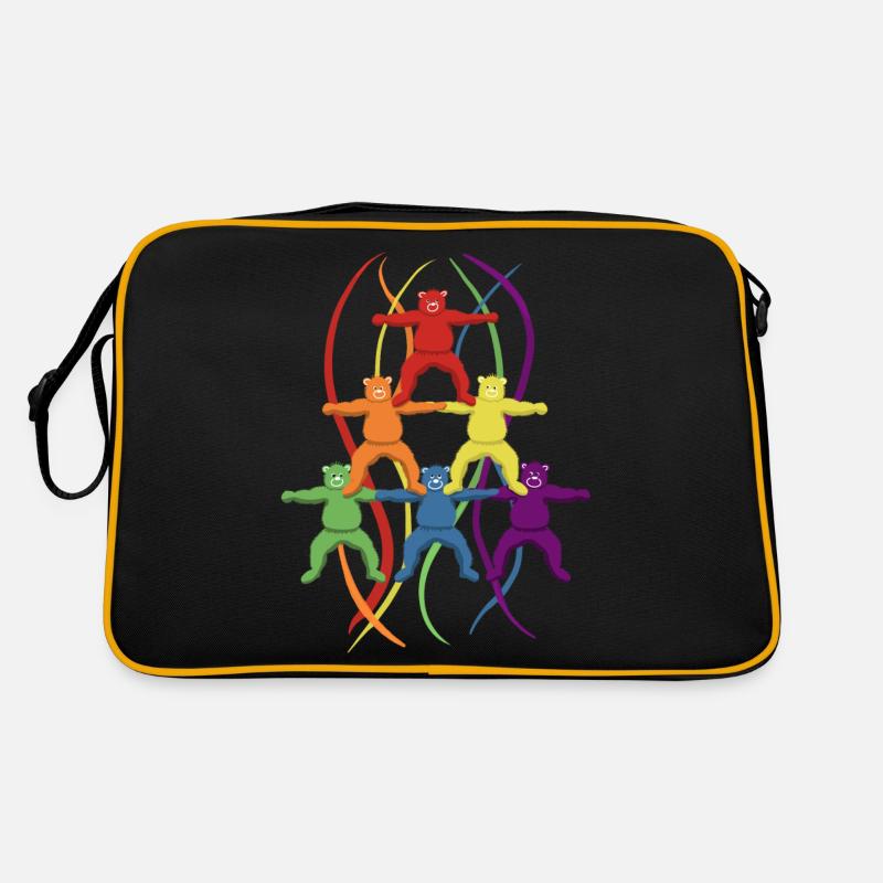 Rainbow bears stand together! Pride Outfit - Retro Bag - black/gold