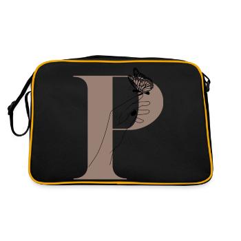 letter P Magic butterfly - Retro Bag - black/gold - Back