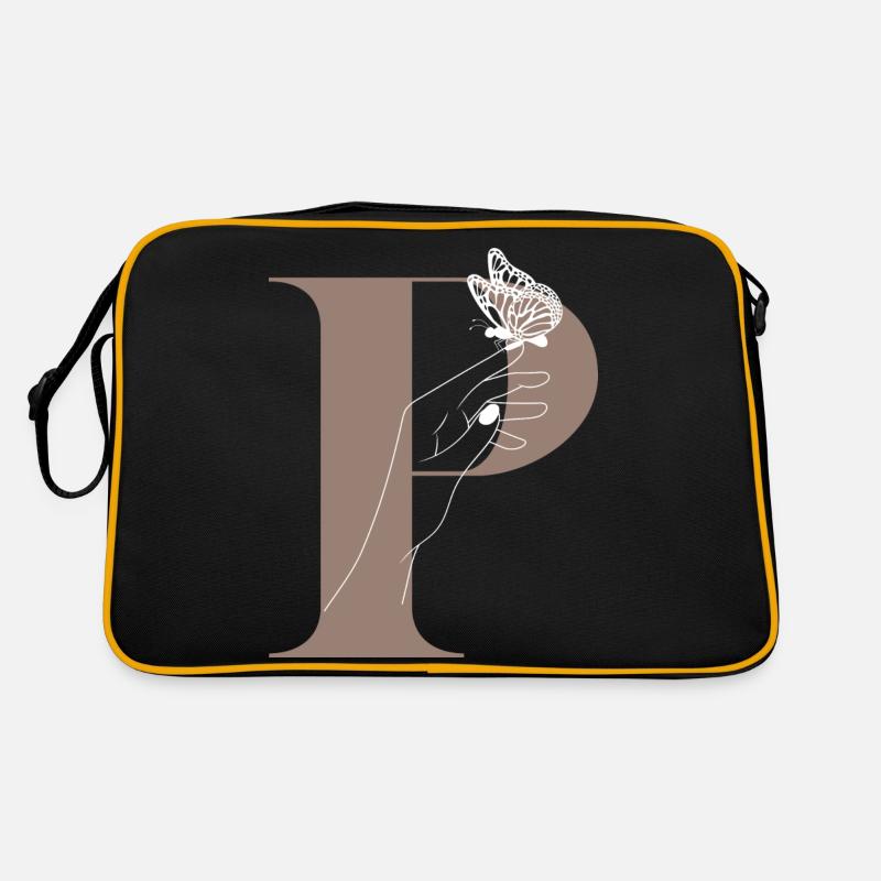 letter P Magic butterfly Retro Bag