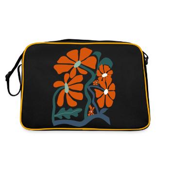 fleurs sauvages Groovy - Sac Retro - noir/or - Dos