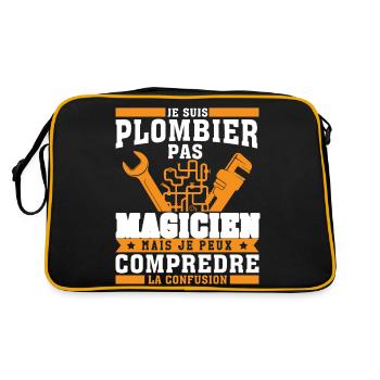 Plombier Pas Magicien Plomberie - Sac Retro - noir/or - Dos