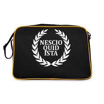 Latin Pun Nescio Quid Ista Professeur - Sac Retro - noir/or - Dos