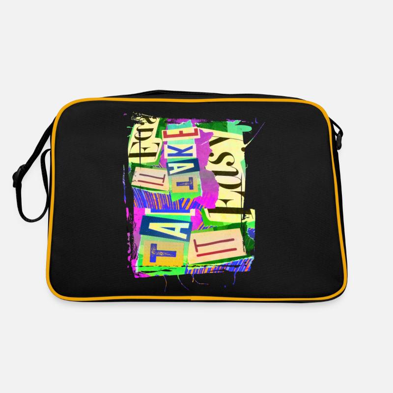 Newspaper Clips Scrapbook Magazines Alphabet Code Retro Bag