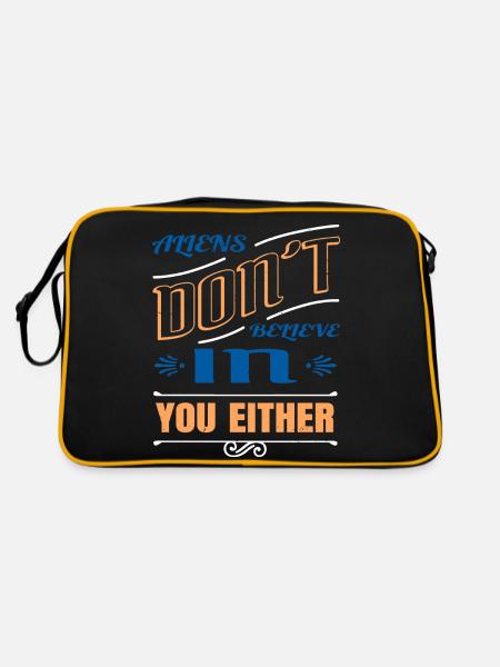 alien abduction ancient egyptian funny jokes - Retro Tasche - Schwarz/Gold - Hinten