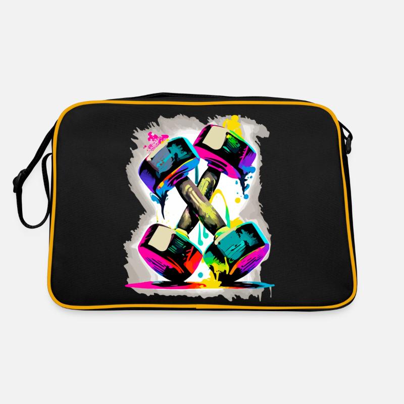 Haltères musculation - Sac Retro - noir/or