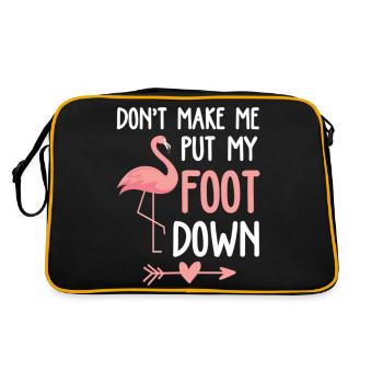 Flamingo, lass mich nicht auf den Boden treten - Retro Tasche - Schwarz/Gold - Hinten