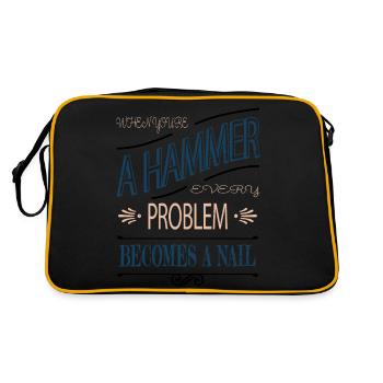 Bday Fun Chainsaw Tools Woodworker - Retro Bag - black/gold - Back