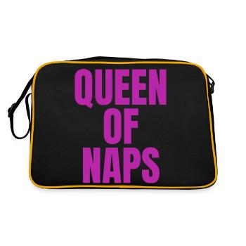Colourful queen of naps, funny napping slogan - Retro Bag - black/gold - Back