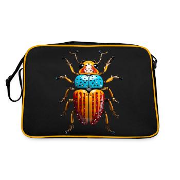 Scarabée abstrait - Sac Retro - noir/or - Dos