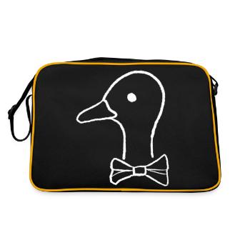 Duck with bow tie - Retro Bag - black/gold - Back