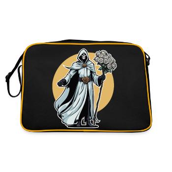 Illustration de fleurs de la Faucheuse - Sac Retro - noir/or - Dos