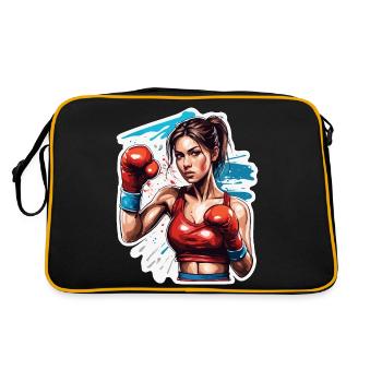 Boxer / Sport / Fight / Arena / Boxing Ring / Fists - Retro Bag - black/gold - Back