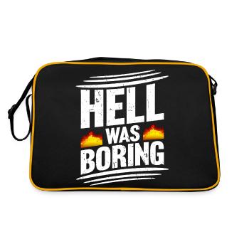 Hell was boring Hell was boring saying - Retro Bag - black/gold - Back