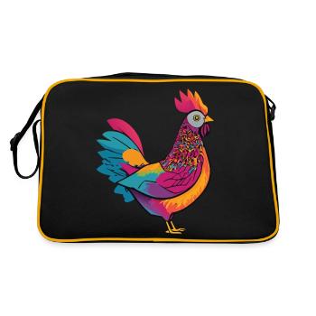 Poule mignonne et colorée - Sac Retro - noir/or - Dos