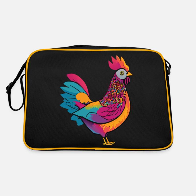 Poule mignonne et colorée Sac Retro