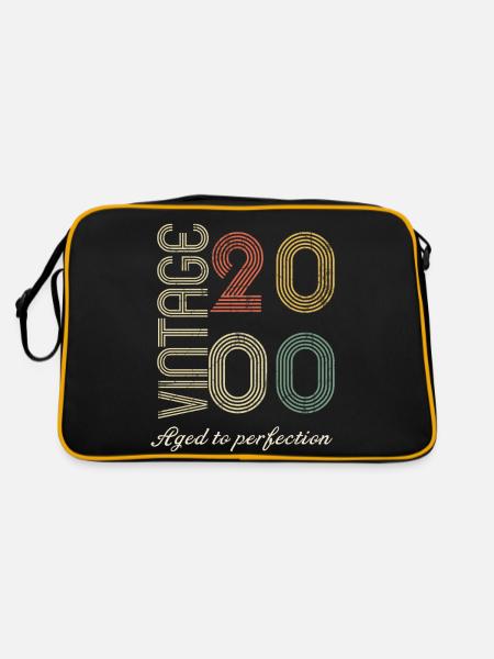 Birthday gift 24 years - 2000 - Retro Bag - black/gold - Back