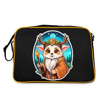 Druid Cute Illustration - Retro Bag - black/gold - Back