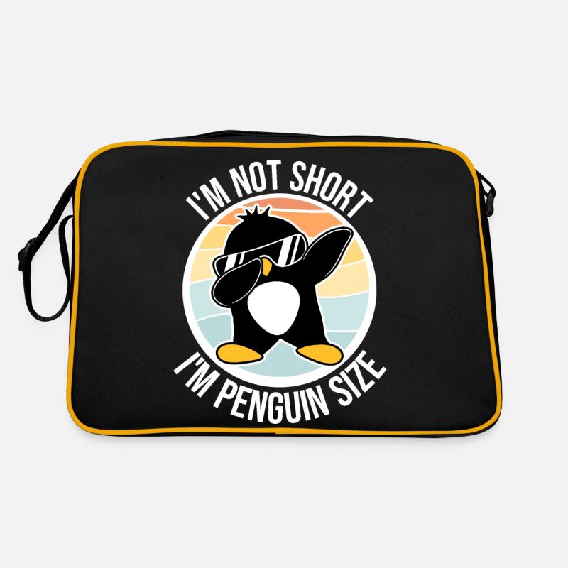 I'm Not Short I'm Penguin Size Dabbing Dab Dance - Retro Tasche - Schwarz/Gold