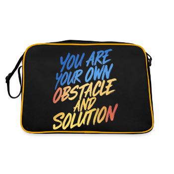 DU BIST DEIN EIGENES HINDERNIS UND DEINE EIGENE LÖSUNG - Retro Tasche - Schwarz/Gold - Hinten