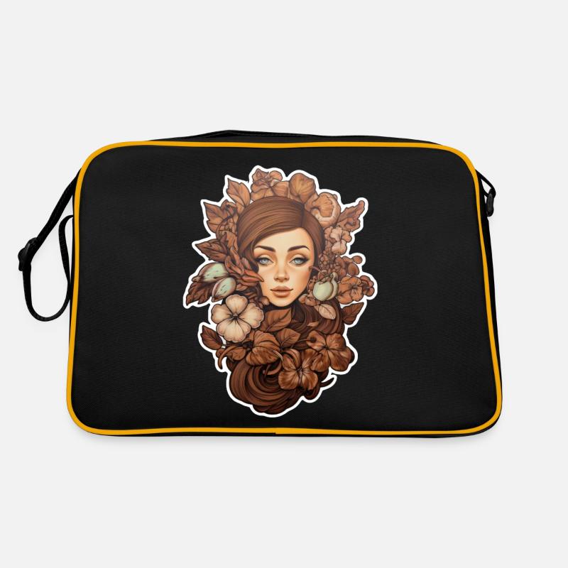 Fille frangée de fleurs Sac Retro