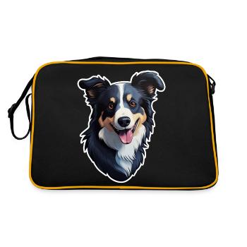 Border Collie - Sac Retro - noir/or - Dos