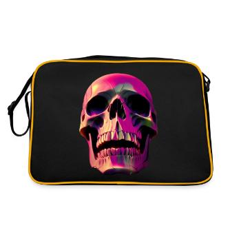 Crâne en rose - Sac Retro - noir/or - Dos