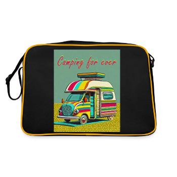 Camping pour toujours - Sac Retro - noir/or - Dos