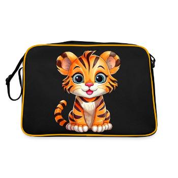 Kleiner Tiger - Retro Tasche - Schwarz/Gold - Hinten