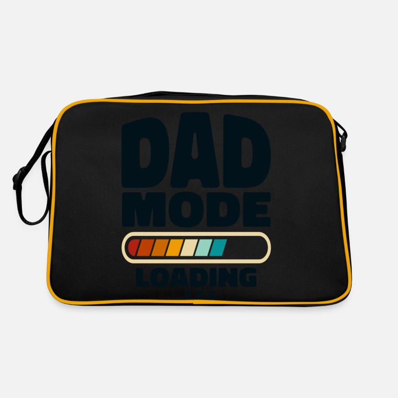 Lustiger Dad-Modus Loading Zitat Bester Vater aller Zeiten - Retro Tasche - Schwarz/Gold