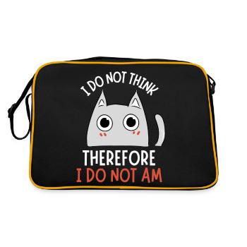 I Do Not Think I Do Not Am Cat Meme Kitten Art - Retro Bag - black/gold - Back