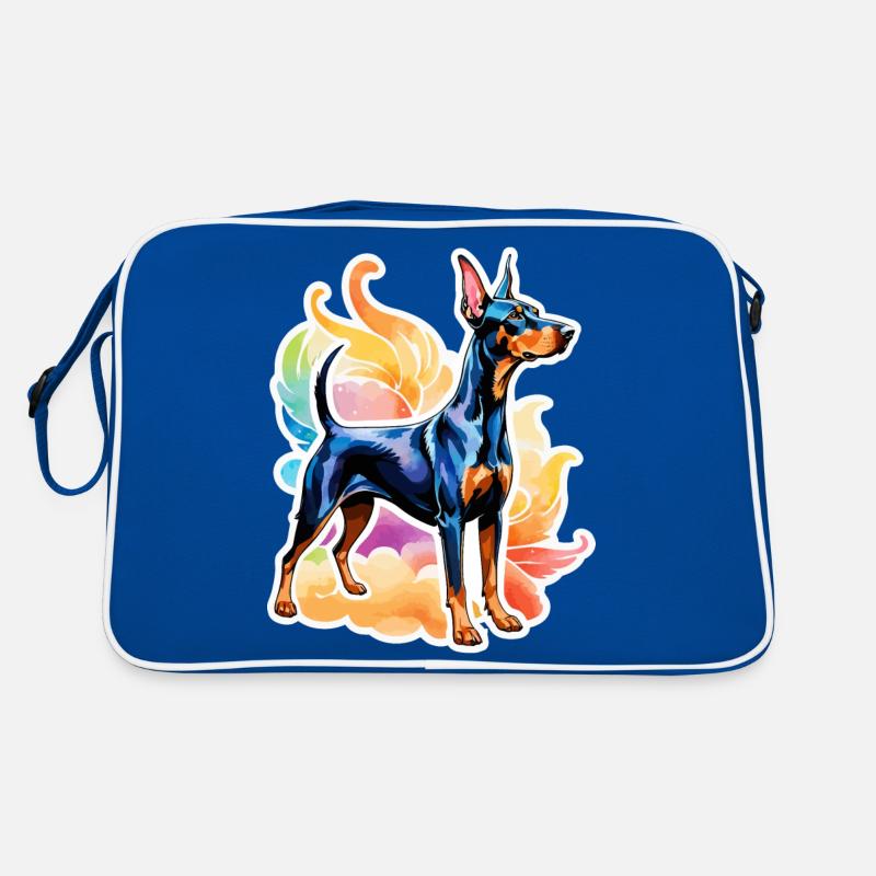Dobermann Wasserfarben Retro Tasche