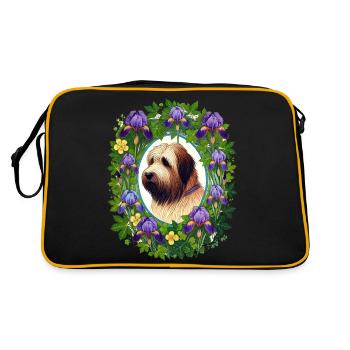 Briard Dog Breed - Retro Bag - black/gold - Back