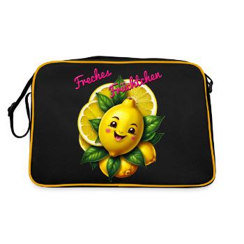 Freches Früchtchen - Retro Tasche - Schwarz/Gold - Hinten