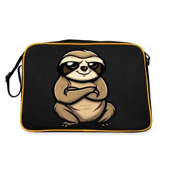faultier - Retro Tasche - Schwarz/Gold - Hinten